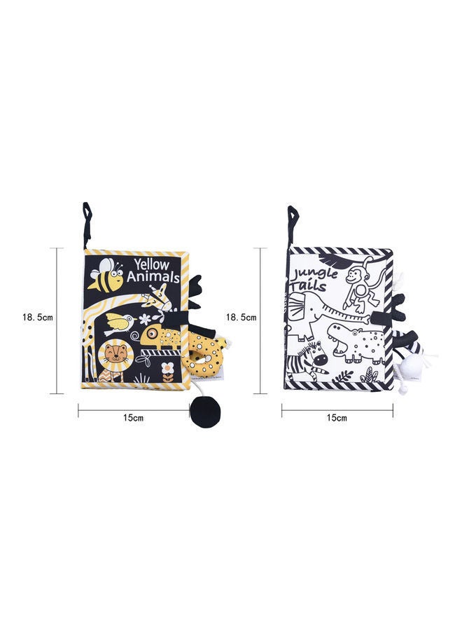 2-Piece Baby Cloth Early Education Soft Book Set 18.5 x 15cm