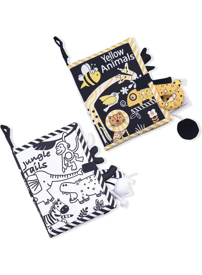 2-Piece Baby Cloth Early Education Soft Book Set 18.5 x 15cm