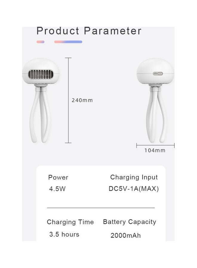 Baby Stroller USB Mini Fan With 3 Speeds 17x10.5x11cm