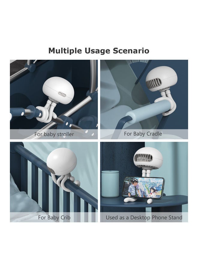 Baby Stroller USB Mini Fan With 3 Speeds 17x10.5x11cm
