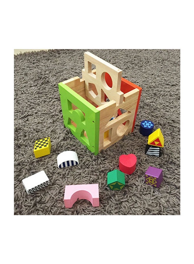 Wooden Shape Sorter Toy For Kids 19x15.5x15.5cm