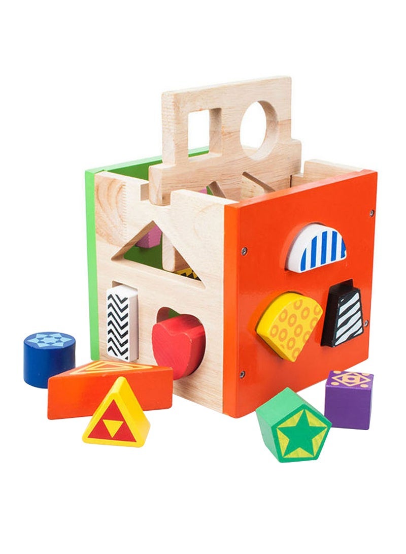 Wooden Shape Sorter Toy For Kids 19x15.5x15.5cm