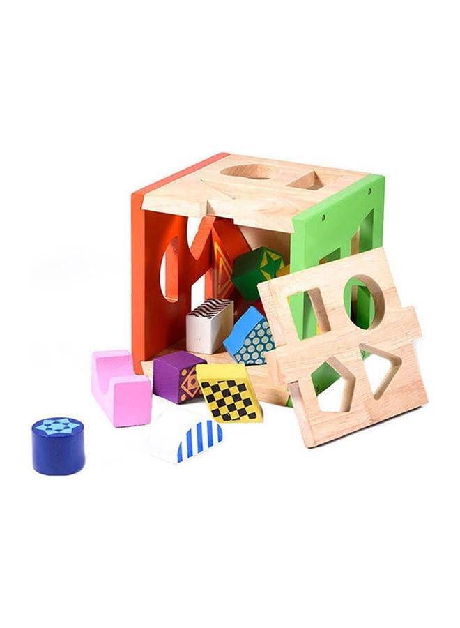 Wooden Shape Sorter Toy For Kids 19x15.5x15.5cm