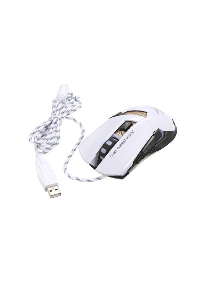 Wired Gaming Mouse White/Gold/Black