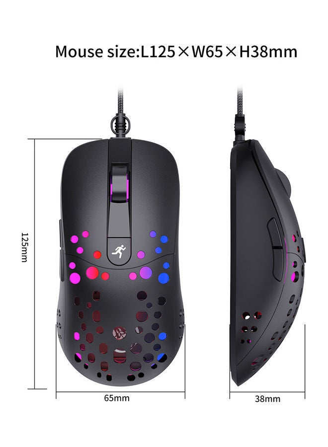 Wired RGB Gaming Mouse And Single-hand Keyboard With Portable Converter Combo Black