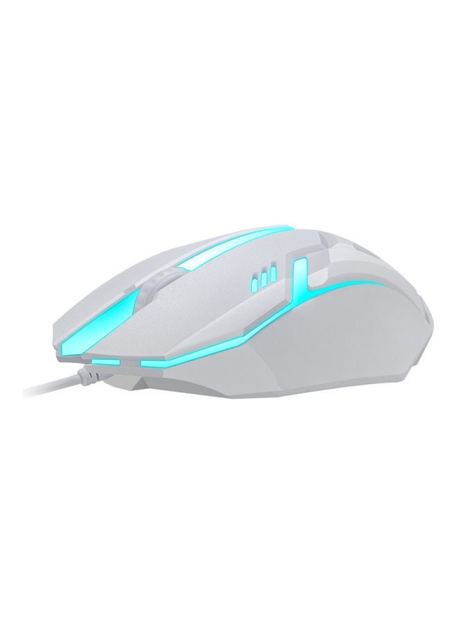 2-Piece Wired Gaming Keyboard and Mouse with Backlight White