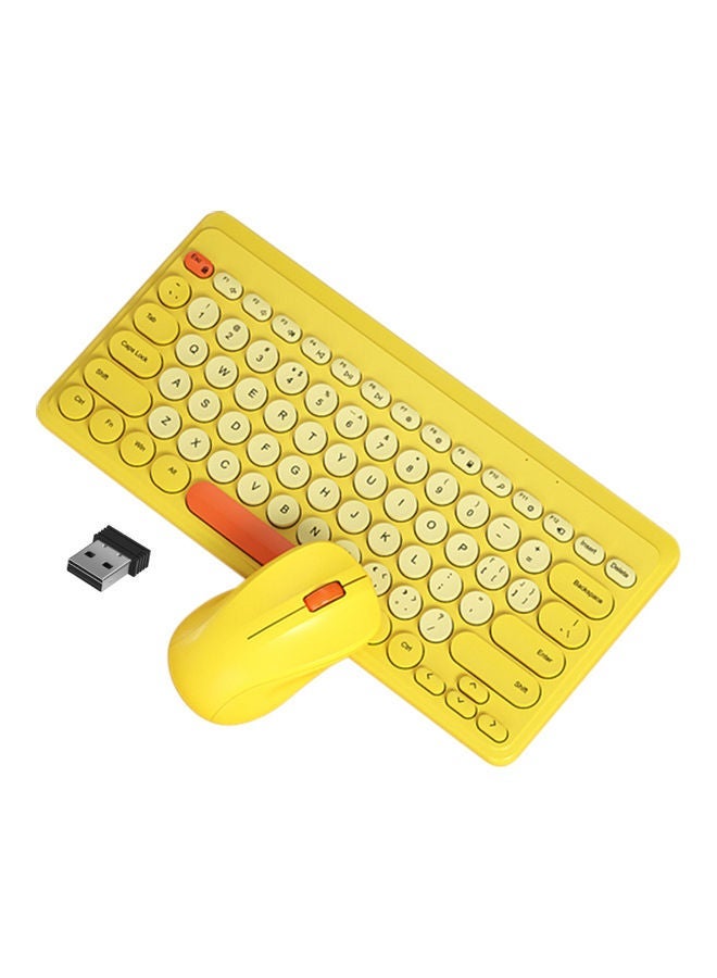 Wireless Keyboard And Mouse Set Yellow