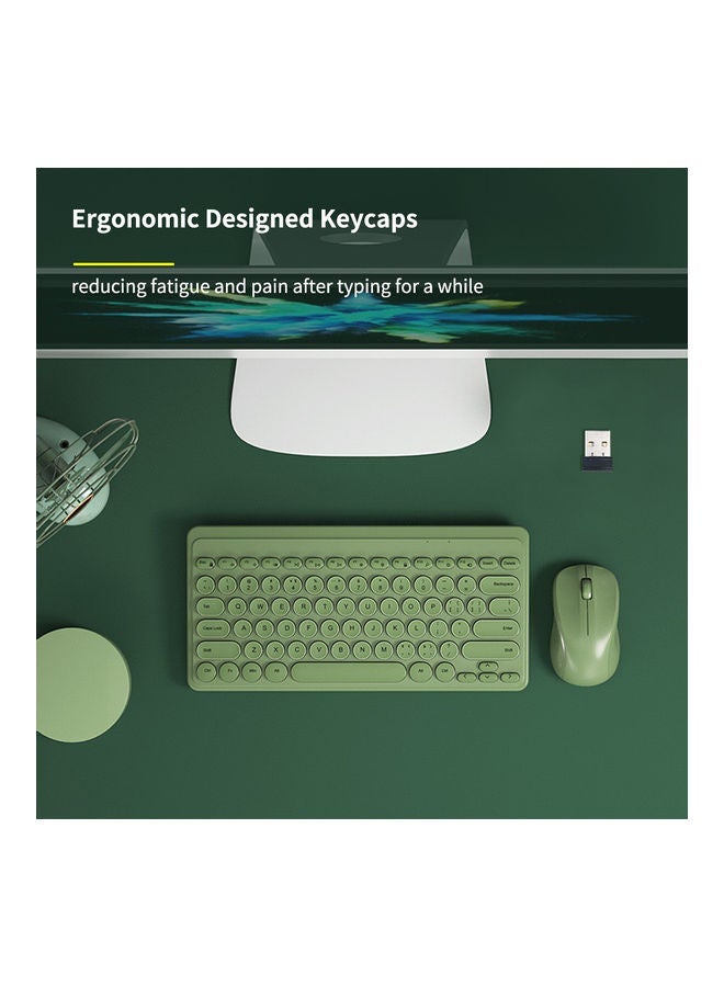 Wireless Keyboard And Mouse Set Green