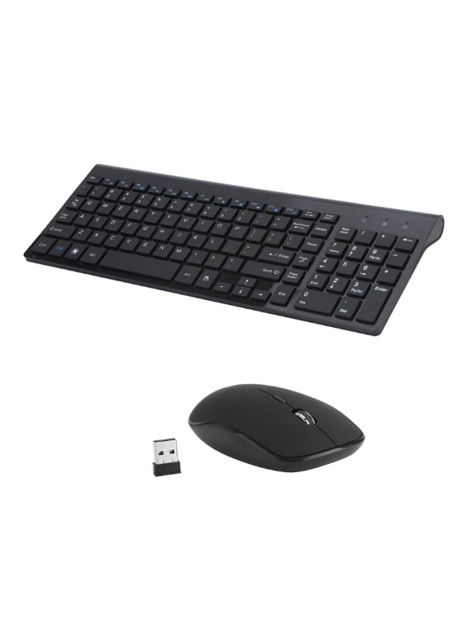 2-Piece Wireless Keyboard And Mouse Set Black