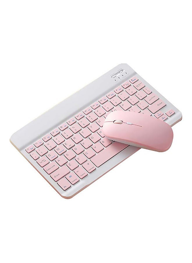 Wireless Keyboard And Mouse Set Pink/White