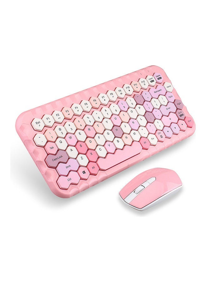 Honey Wireless Keyboard Mouse Combo Pink