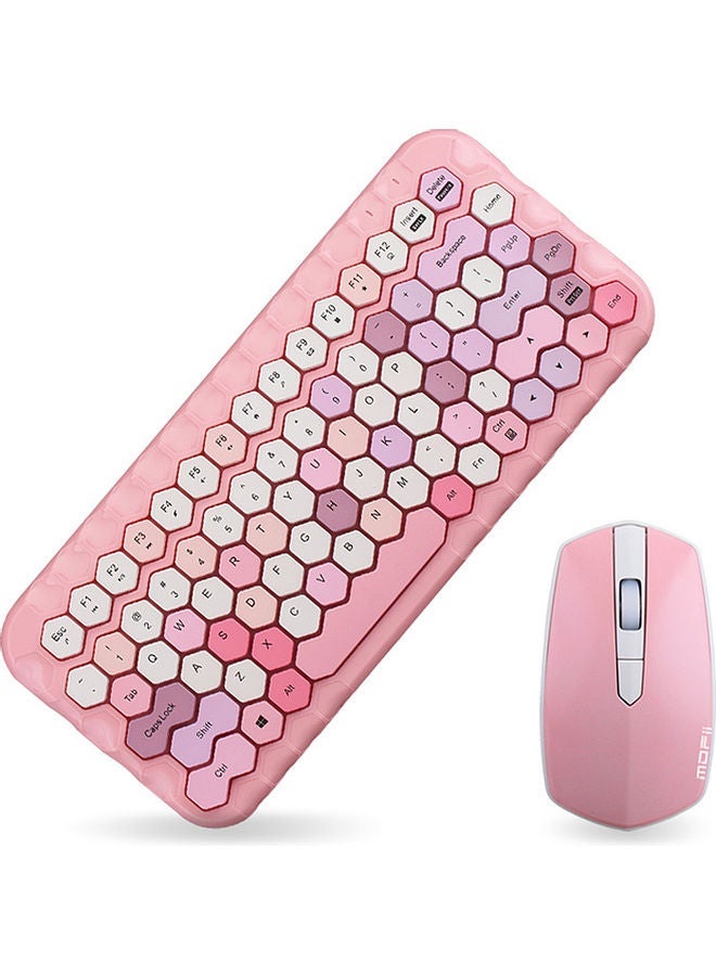 Honey Wireless Keyboard Mouse Combo Pink