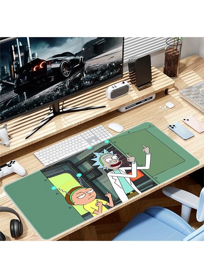 Large Mouse Pad Extended Gaming Non-Slip Rubber Base Office Desk Keyboard Mouse Pads (300 * 800 * 3mm）Rick and Morty