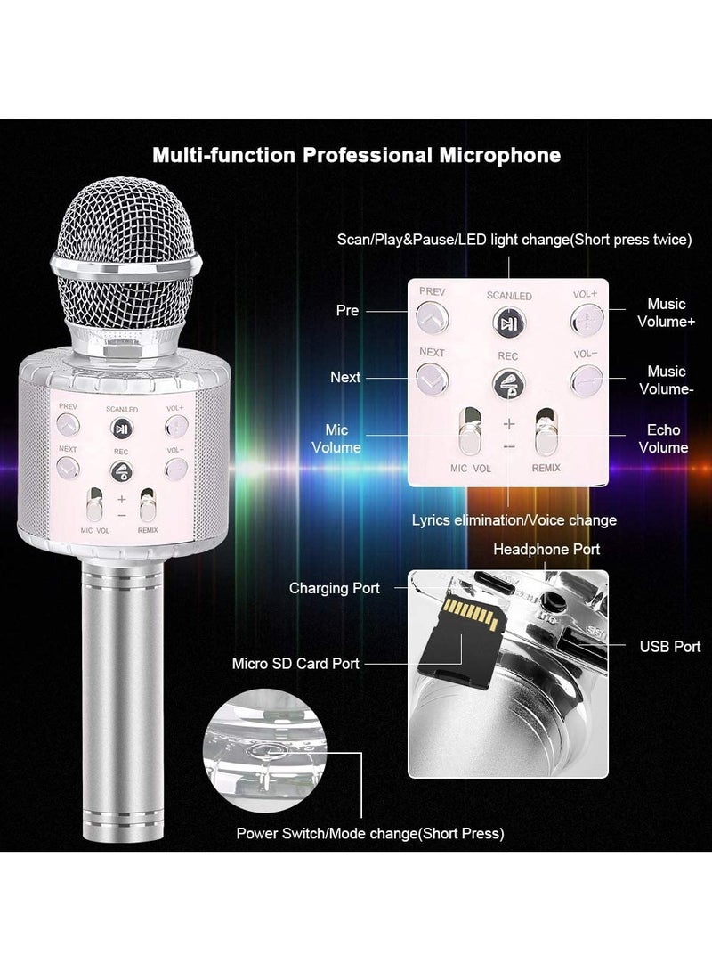 Karaoke Microphone Bluetooth Karaoke Machine with colorful LED light