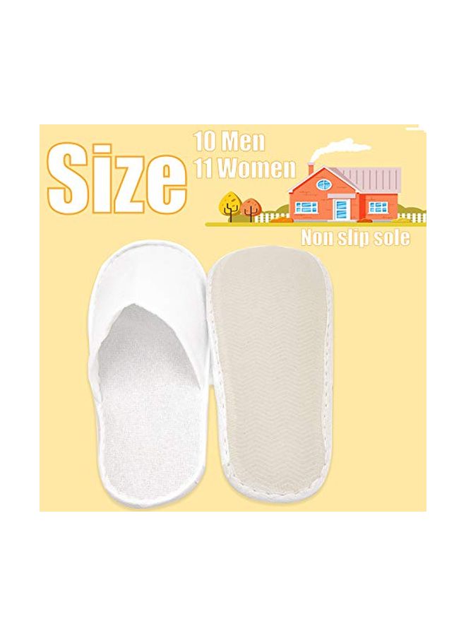 24-Pairs Disposable Bath Slippers White