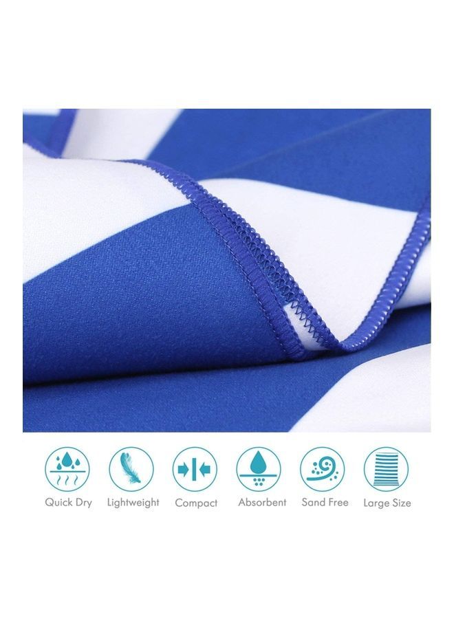 Microfiber Quick-Drying Towel Blue/White 90x170cm