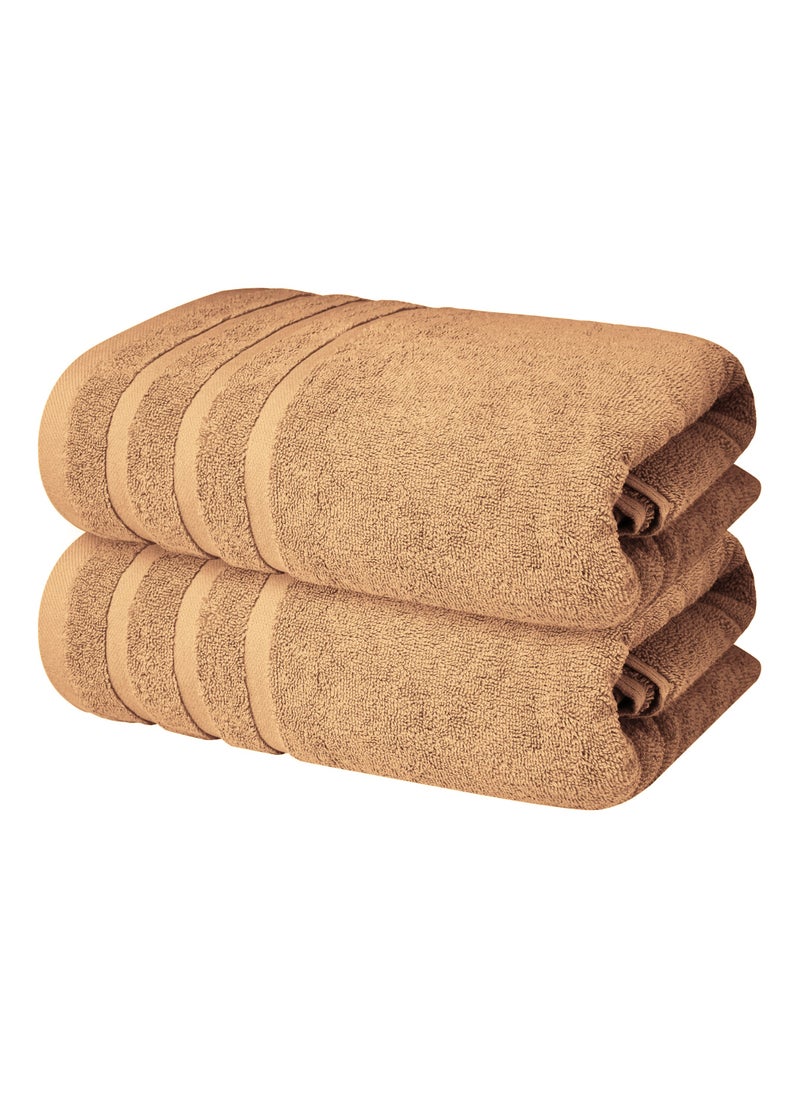 Premium Sand Bath Towels 100% Cotton 70cm x 140cm Pack of 2, Ultra Soft and Highly Absorbent Hotel and Spa Quality Bath Towels for Bathroom by Infinitee Xclusives