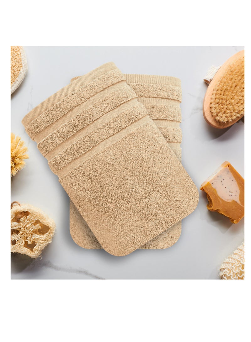 Premium Sand Bath Towels 100% Cotton 70cm x 140cm Pack of 2, Ultra Soft and Highly Absorbent Hotel and Spa Quality Bath Towels for Bathroom by Infinitee Xclusives