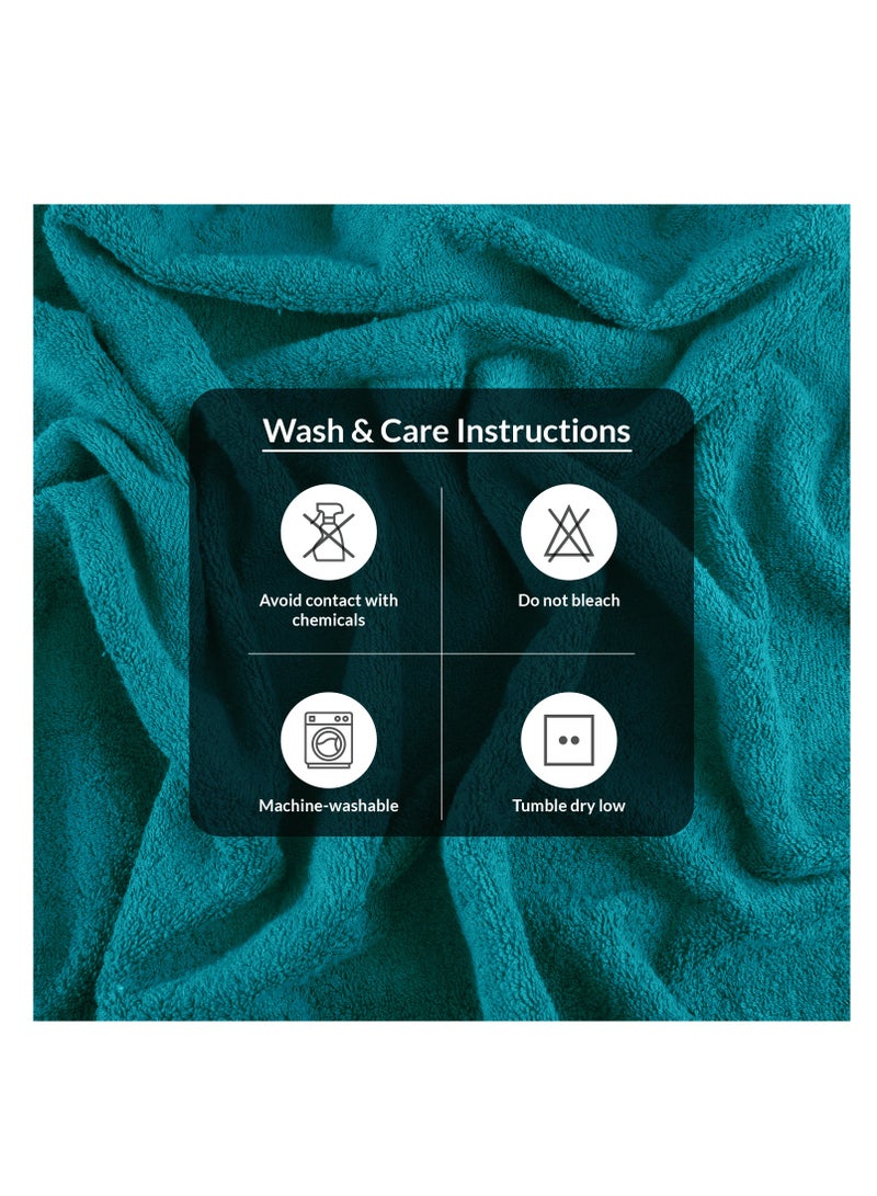 Premium Teal Bath Towels Set - [Pack of 8] 100% Cotton Highly Absorbent 2 Bath Towels, 2 Hand Towels and 4 Washcloths - Luxury Hotel & Spa Quality Bath Towels for Bathroom by Infinitee Xclusives