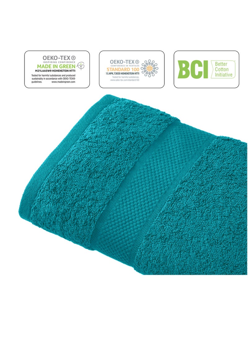 Premium Teal Bath Towels Set - [Pack of 8] 100% Cotton Highly Absorbent 2 Bath Towels, 2 Hand Towels and 4 Washcloths - Luxury Hotel & Spa Quality Bath Towels for Bathroom by Infinitee Xclusives