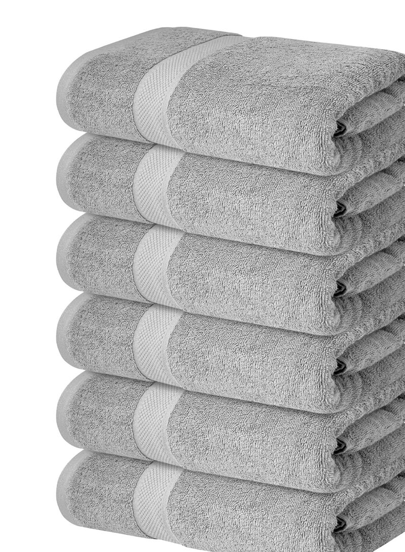 Premium Grey Hand Towels - Pack of 6, 41cm x 71cm Bathroom Hand Towel Set, Hotel & Spa Quality Hand Towels for Bathroom, Highly Absorbent and Super Soft Bathroom Towels by Infinitee Xclusives