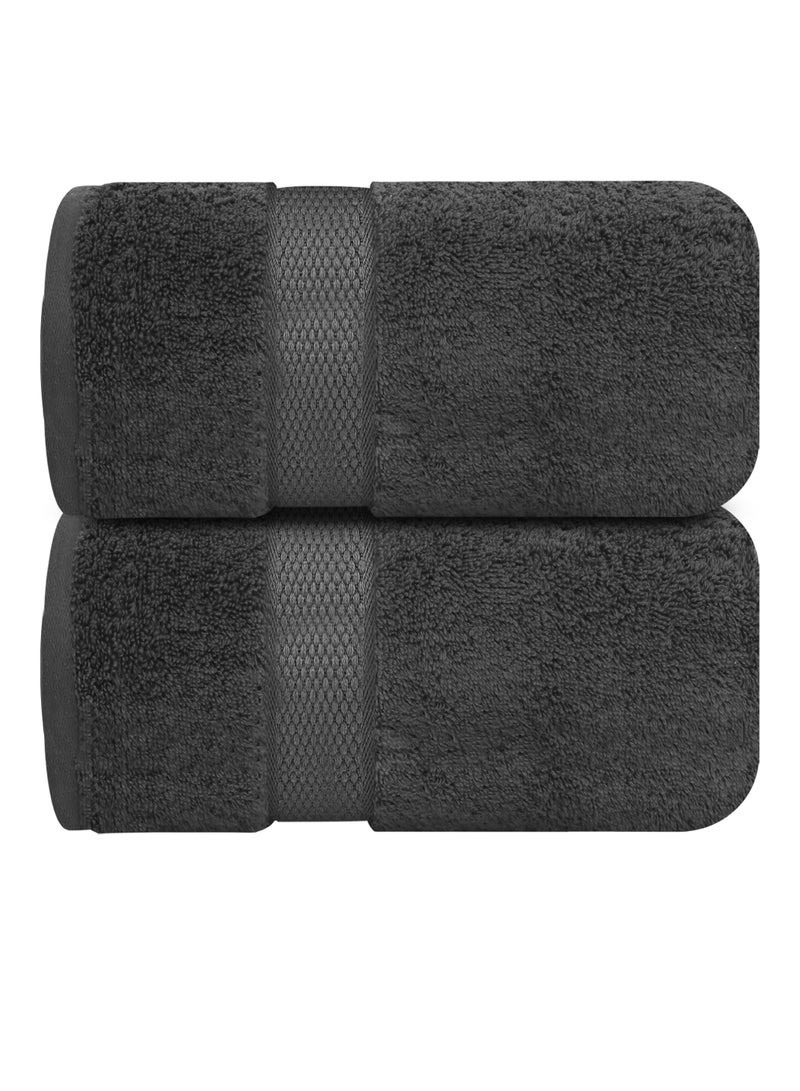 Premium Grey Bath Sheets – Pack of 2, 90cm x 180cm Large Bath Sheet Towel - 100% Cotton Ultra Soft and Absorbent Oversized Towels for Bathroom, Hotel & Spa Quality Towel by Infinitee Xclusives