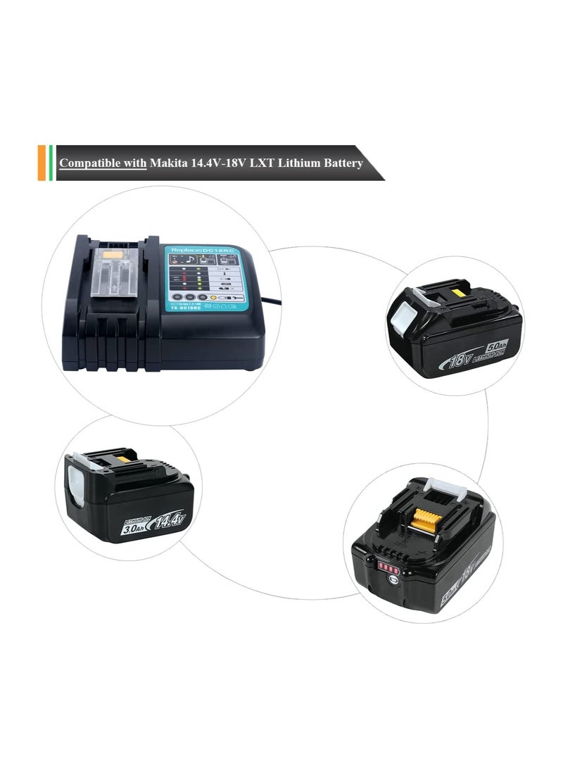 DC18RC Fast Charger for Makita Battery 14.4V-18V BL1830 BL1840 BL1850 BL1860 BL1815 BL1430 BL1450 BL1440