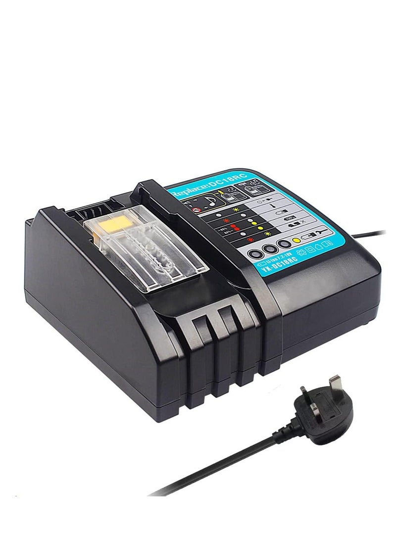 DC18RC Fast Charger for Makita Battery 14.4V-18V BL1830 BL1840 BL1850 BL1860 BL1815 BL1430 BL1450 BL1440