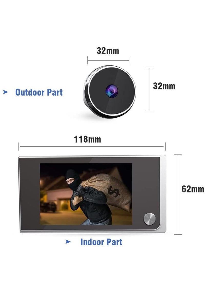 Peephole Camera for Apartment Door 3.5 inch LCD HD Screen 120 Degree Wide Angle Visual Doorbell Digital Door Viewer Super Long Standby Time