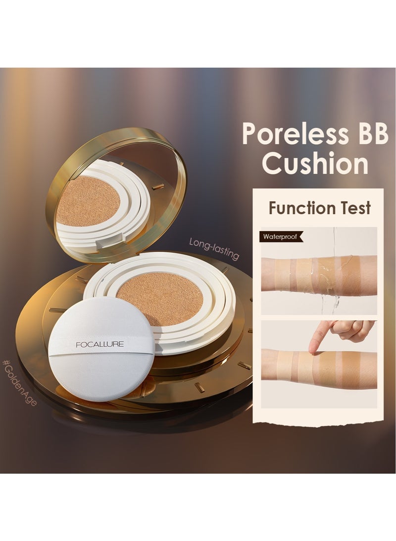 Set of Ultra-fine Mascara + Concealer Palette + Poreless Matte Air Cushion Foundation-101 Light Beige