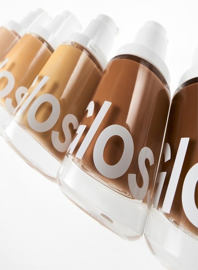 Glossier Stretch Liquid Foundation – Buildable Coverage,    Medium Deep 1 - golden undertone 30ml