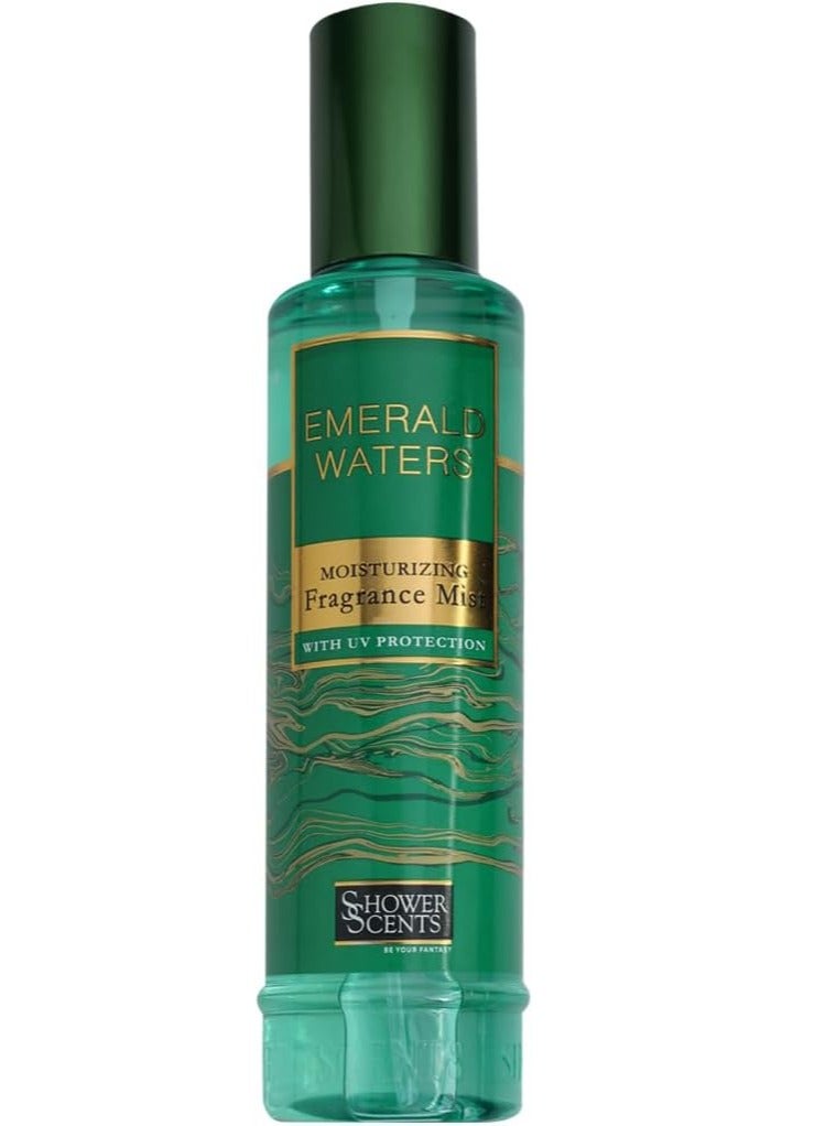 Shower Scents Emerald Waters Moisturizing Fine Fragrance Body Mist With Hyaluronic Acid, Pro - Vitamin B5 and UV Protection 250ml