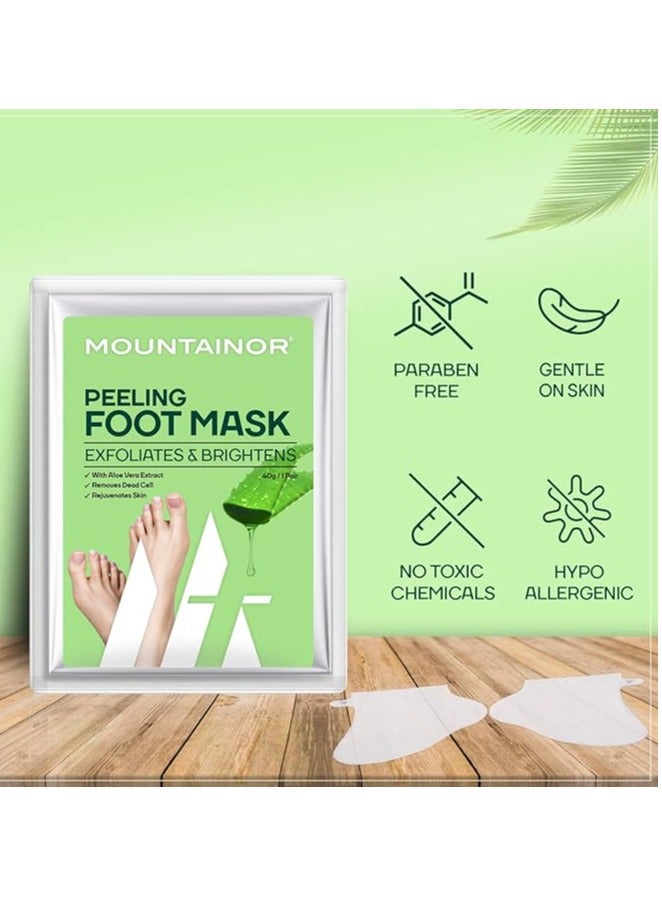 MOUNTAINOR Peeling Foot Mask Exfoliates & Brightens, Remove Dead Cell, Rejuvenates Skin For Men And Women 40gm 1 Pair