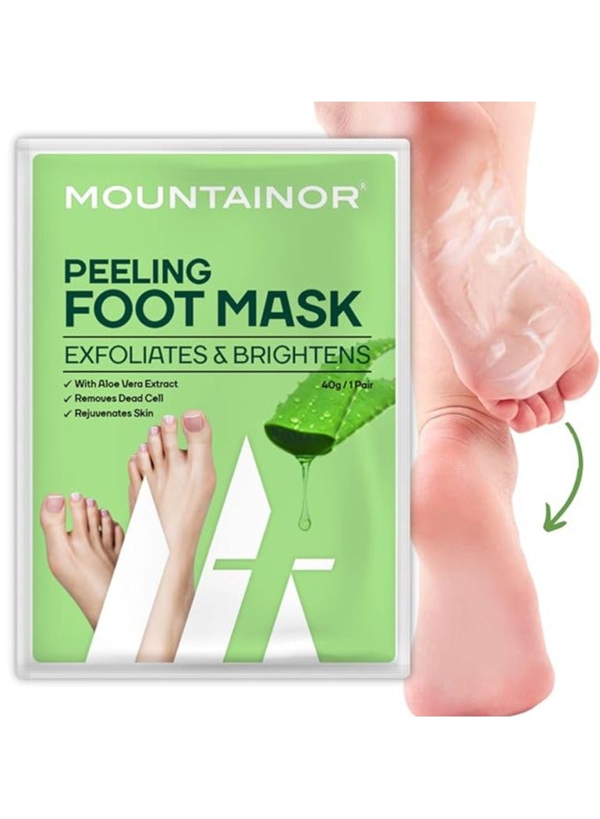 MOUNTAINOR Peeling Foot Mask Exfoliates & Brightens, Remove Dead Cell, Rejuvenates Skin For Men And Women 40gm 1 Pair