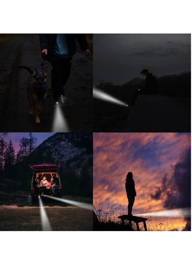 Croc Charm 2 Pcs Rechargeable Headlights Lights Flashlight Attachment for Croc Light Up Charm Accessories for Kids Boys Adults Men, Clip on Clog Headlight Flashlight Lights