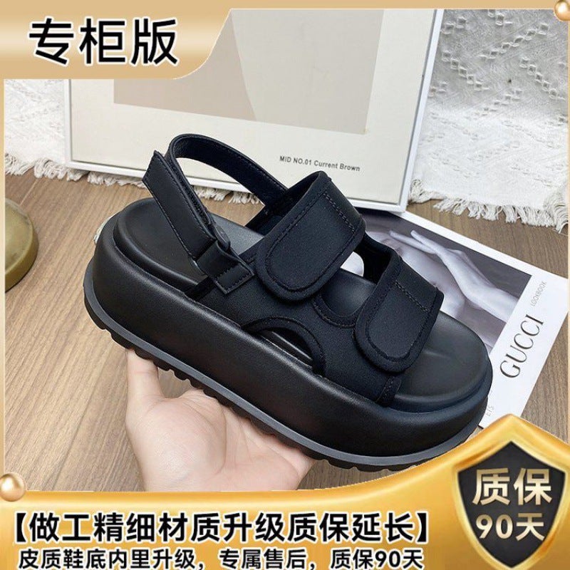 2024 New Womens Platform Slippers Casual BeachBlack sandals [upgraded version of long-term wear does not stink feet]] Black sandals [upgraded version of long-term wear does not stink feet]]