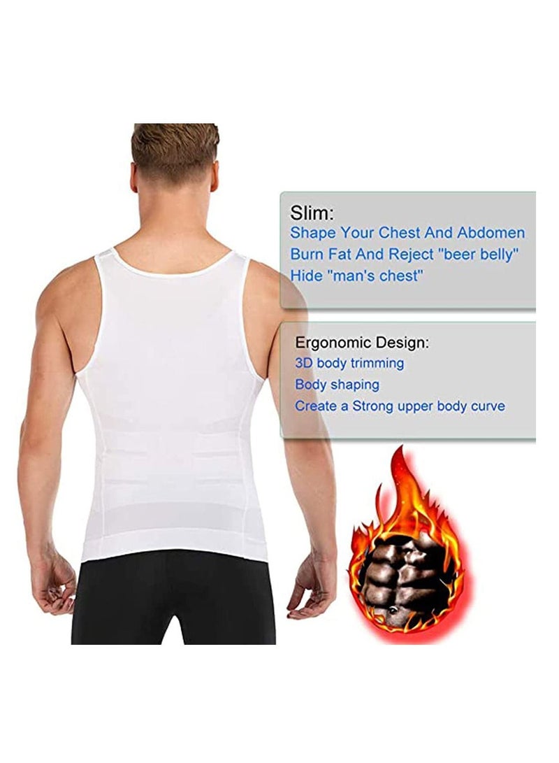 Mens Compression Tank Top Slimming Body Shaper Vest Shirts Abdomen Slim Gym Shirt Shapewear Athletic Base Layer for Moisture Wicking Running Training