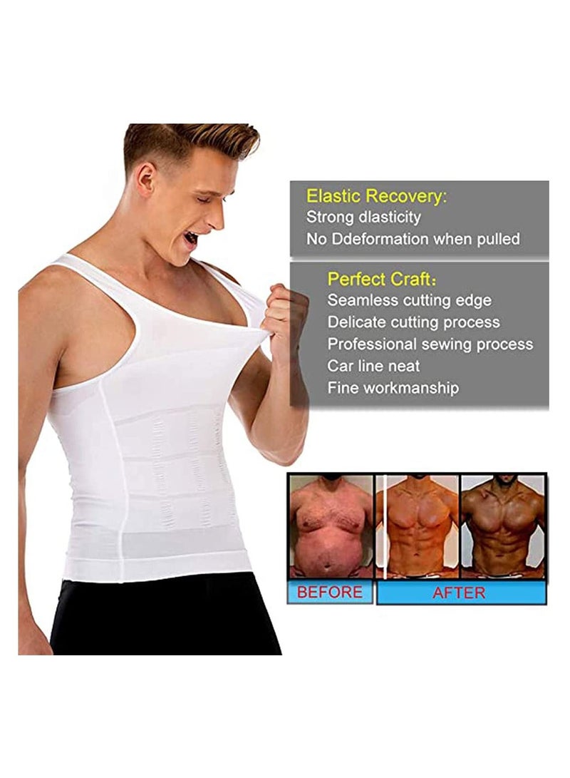 Mens Compression Tank Top Slimming Body Shaper Vest Shirts Abdomen Slim Gym Shirt Shapewear Athletic Base Layer for Moisture Wicking Running Training