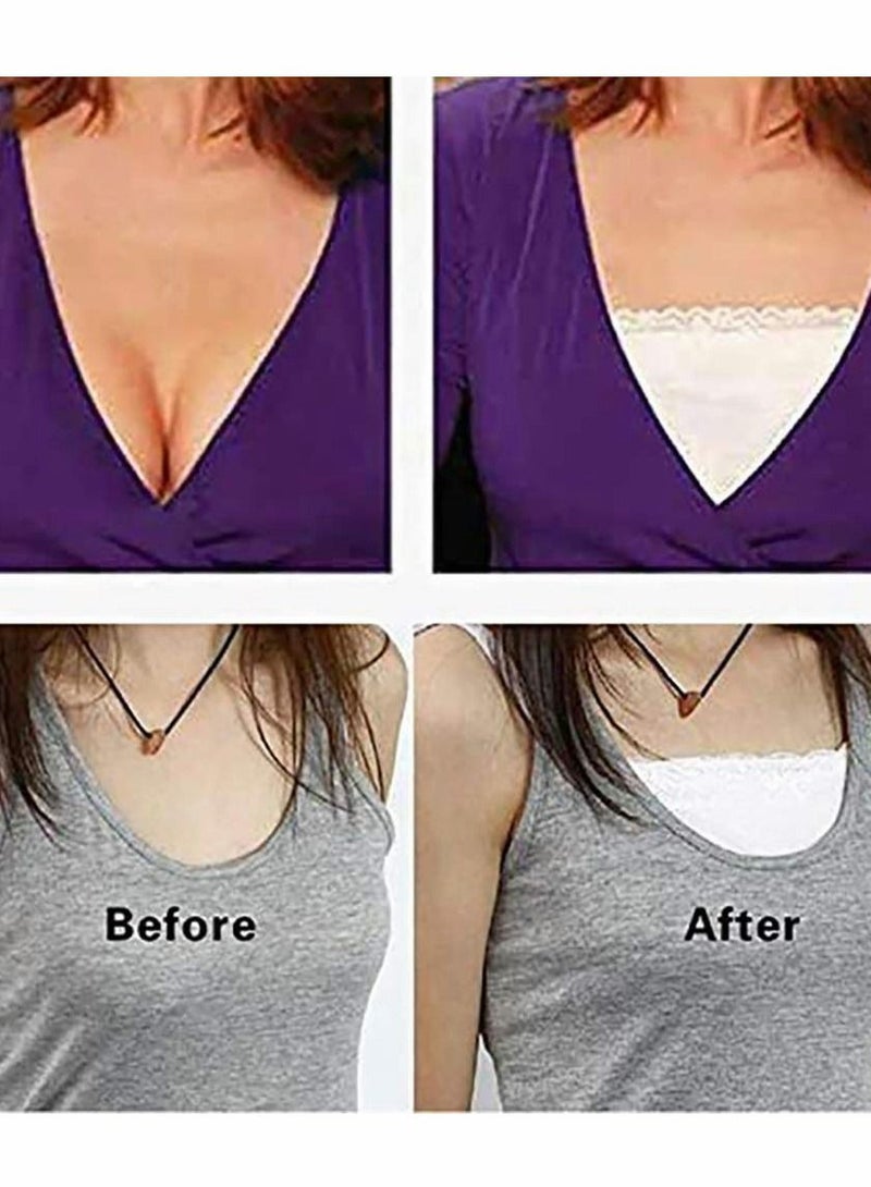 8 pcs Lady Lace Camisole Clip-on Mock Snappy Bra, Insert Overlay Modesty Panel Vest