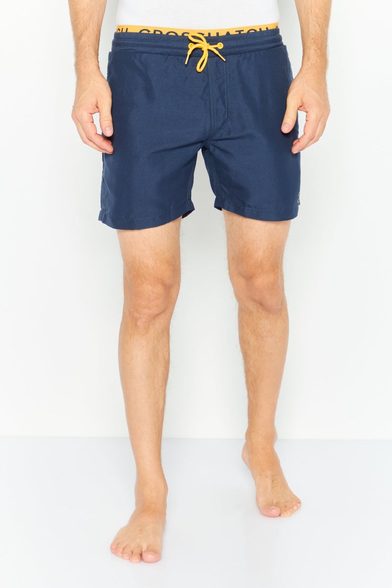 Men Brand Logo Board Shorts, Swimwear, Navy