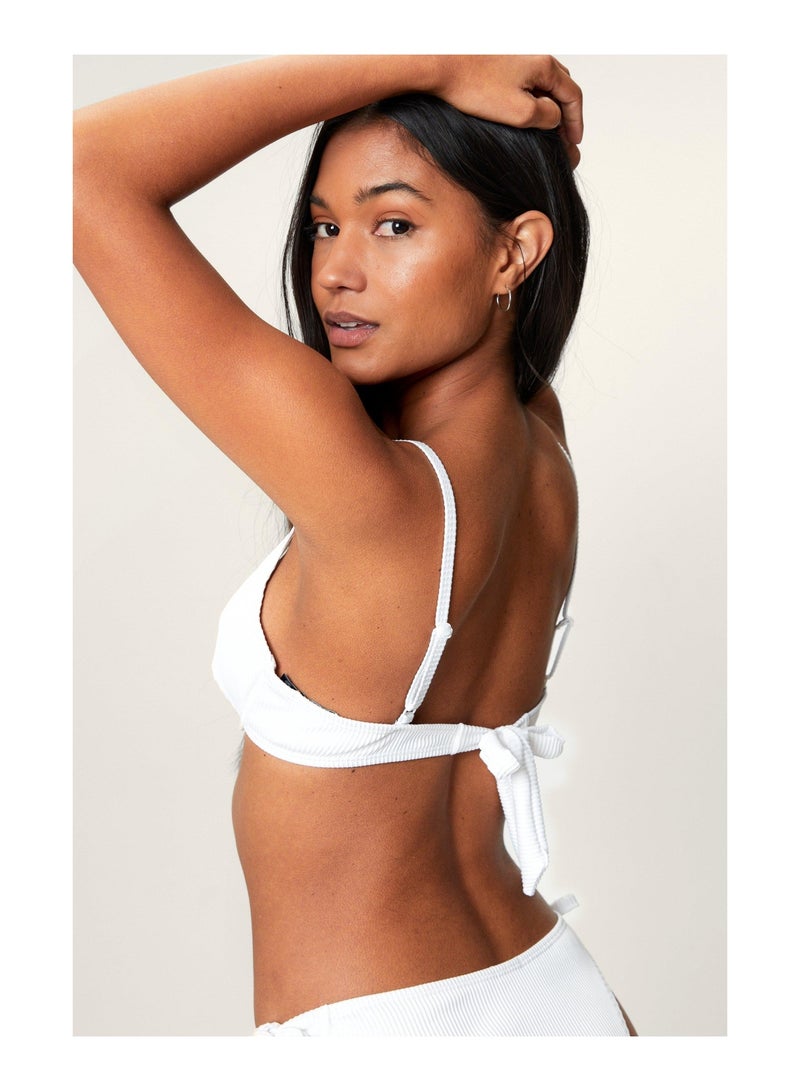 Recycled Rib Tie Back Underwire Bikini Top