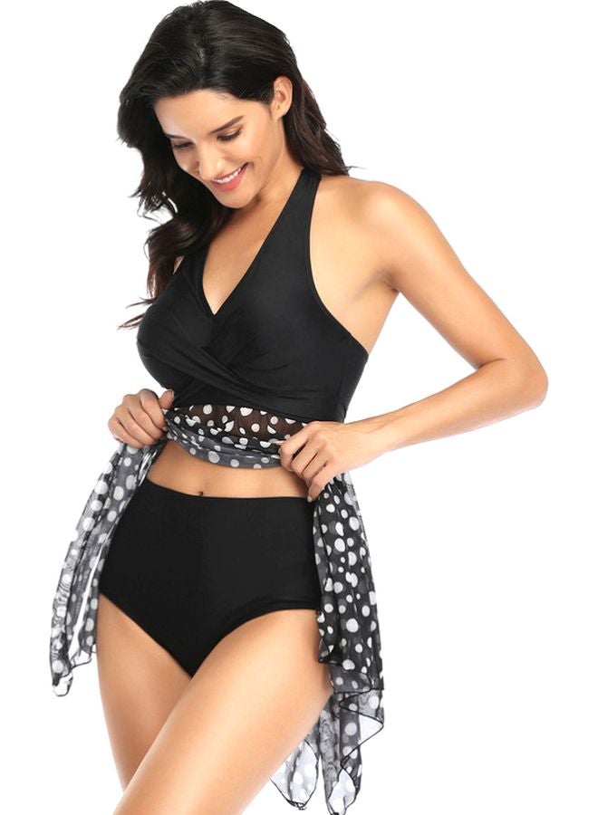 Printed Asymmetric Monokini Black/White