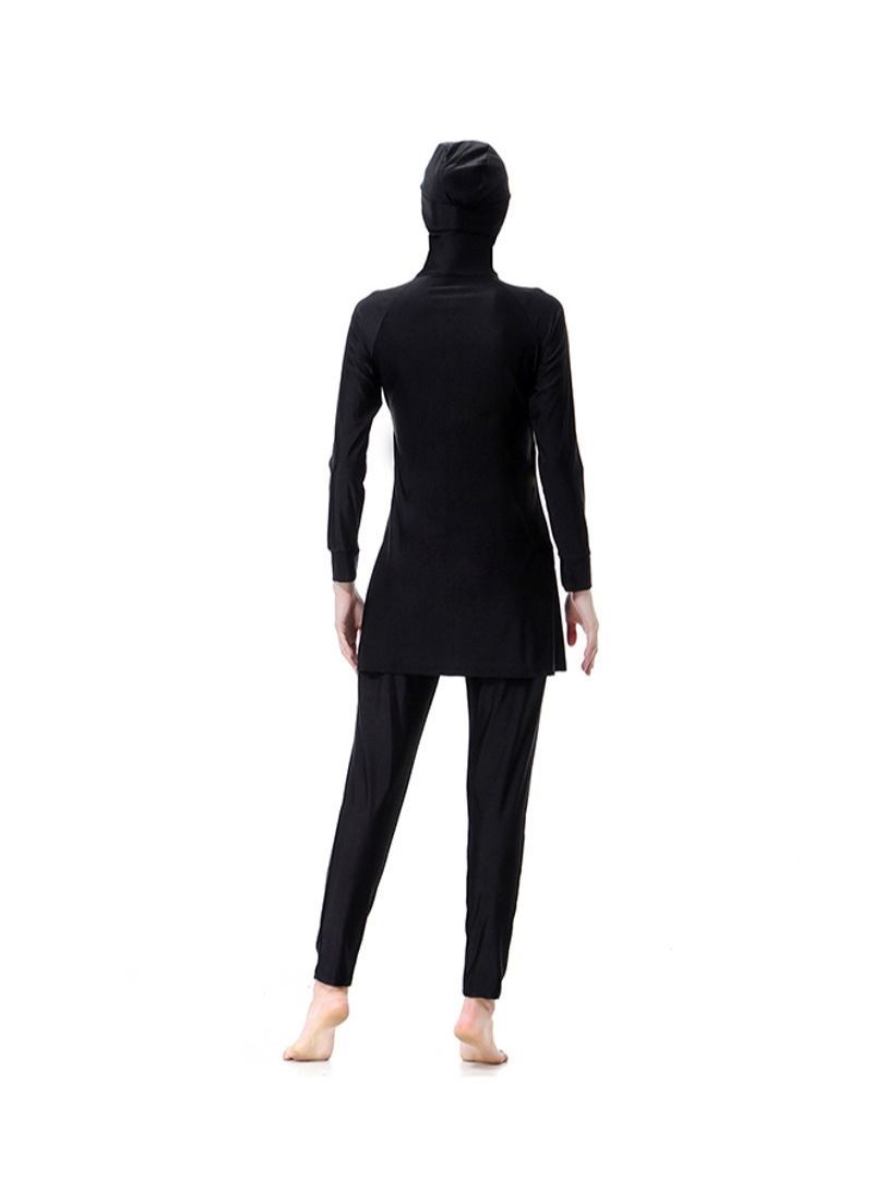 2-Piece Long Sleeve Burkini Black