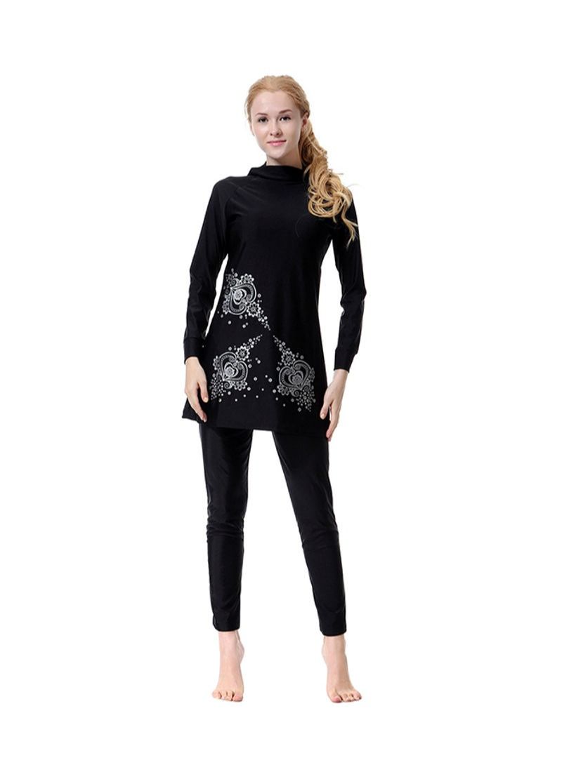 2-Piece Long Sleeve Burkini Black