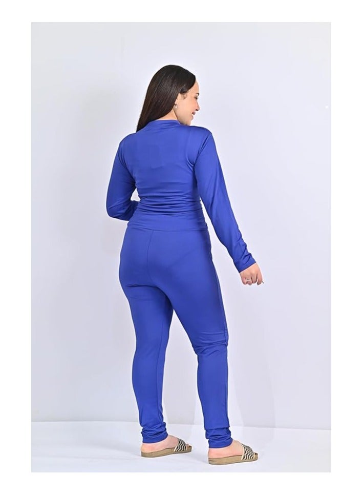 Sol Suave Full Body Swimsuit Swim Suit Full Coverage - 4 pcs Long Legs Long Sleeves for Women One Piece Rash Guard with Hijab, top cover up, skirt