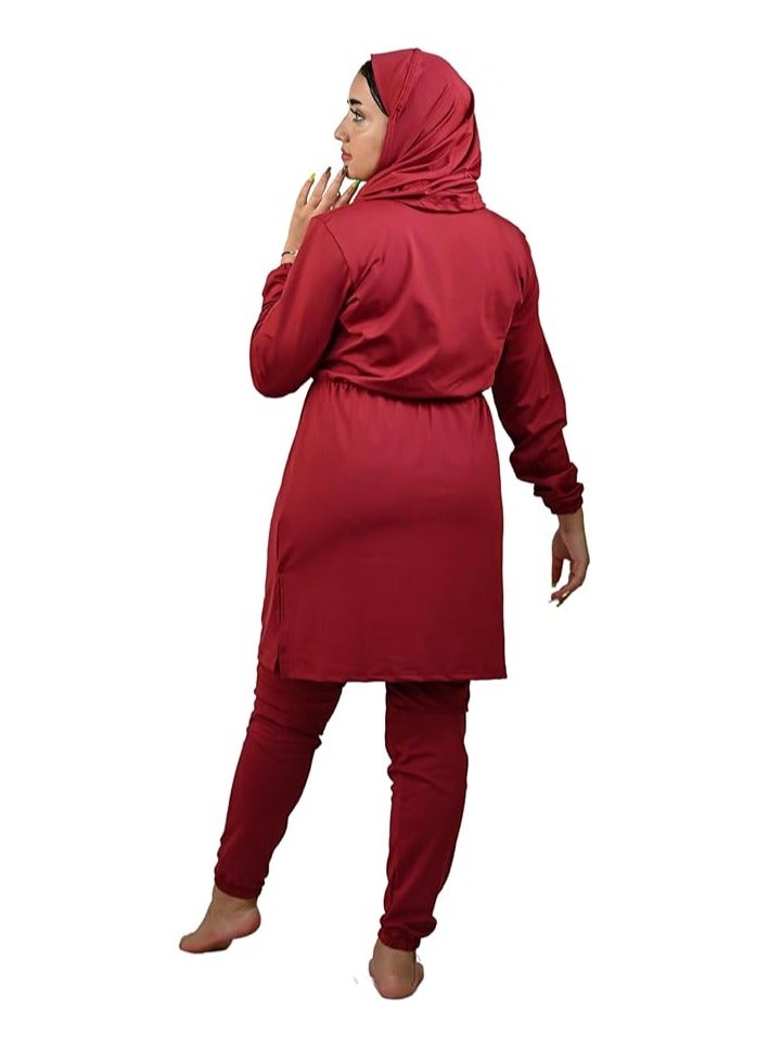 Burkini Swimsuits for Women. Modest Muslim Swimsuit Islamic. Long Sleeve Burkini with Full Cover Hijab and long Pants. Bathing Suit.