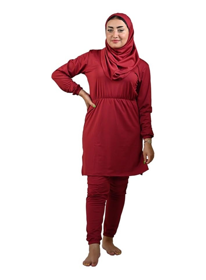 Burkini Swimsuits for Women. Modest Muslim Swimsuit Islamic. Long Sleeve Burkini with Full Cover Hijab and long Pants. Bathing Suit.