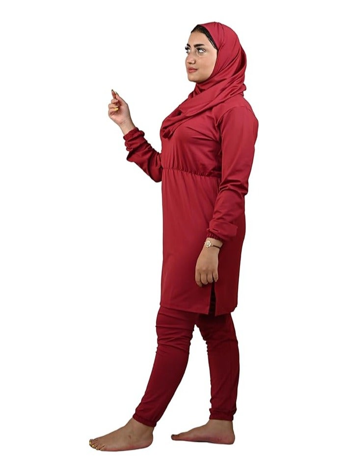 Burkini Swimsuits for Women. Modest Muslim Swimsuit Islamic. Long Sleeve Burkini with Full Cover Hijab and long Pants. Bathing Suit.