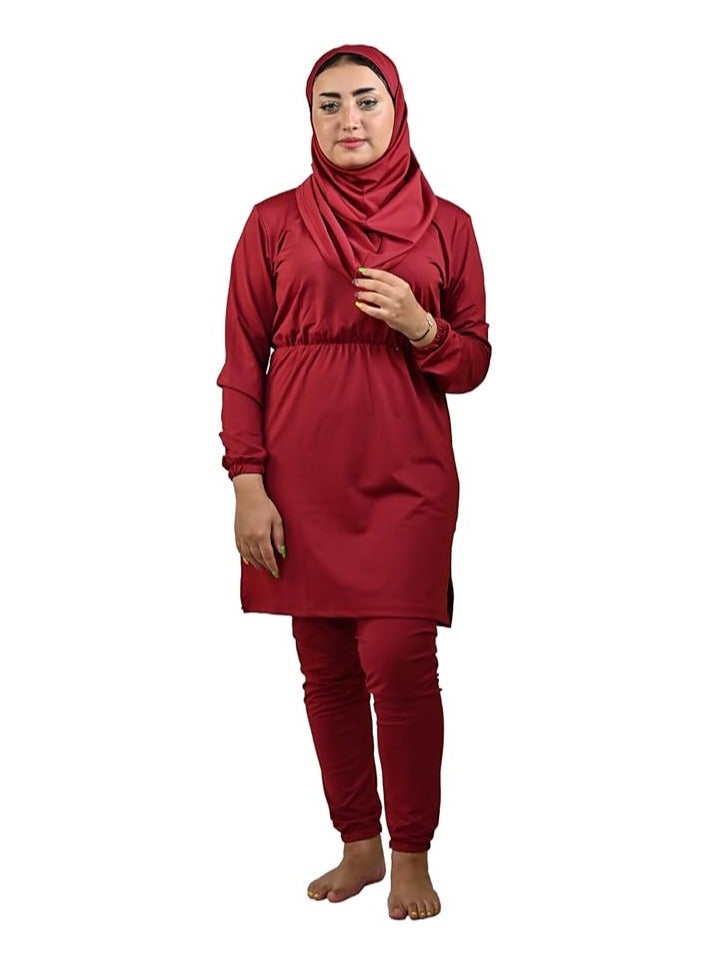 Burkini Swimsuits for Women. Modest Muslim Swimsuit Islamic. Long Sleeve Burkini with Full Cover Hijab and long Pants. Bathing Suit.