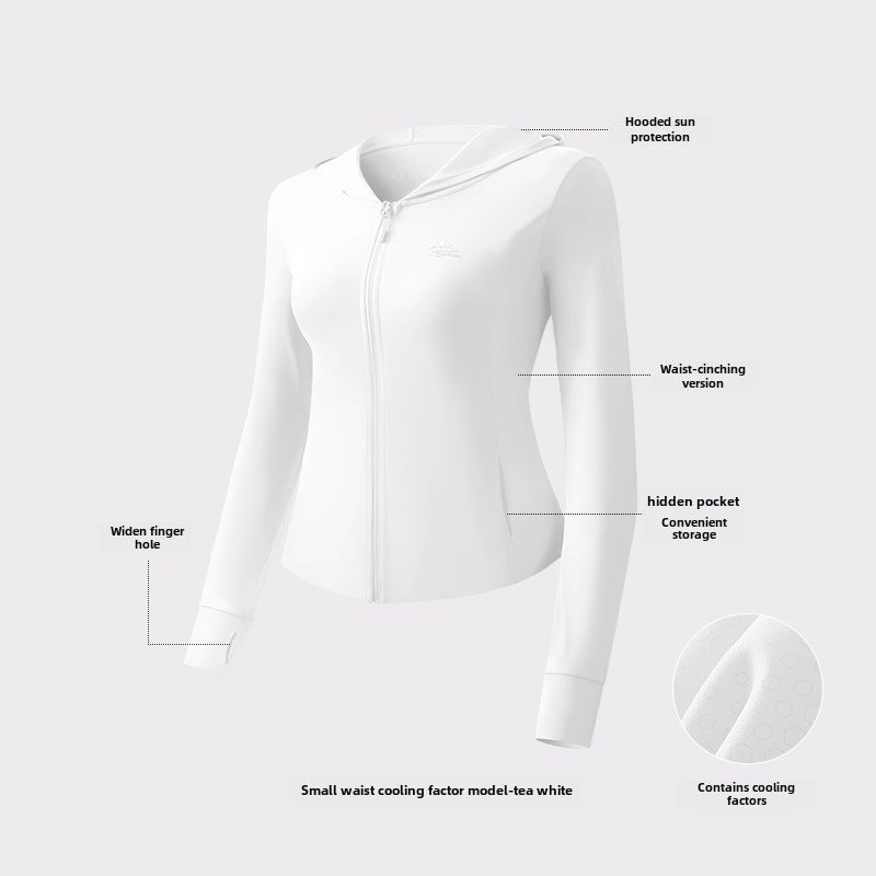 Summer Fashion Sun-protective Breathable Nylon Jacket[cooling factor] white [cooling factor] white